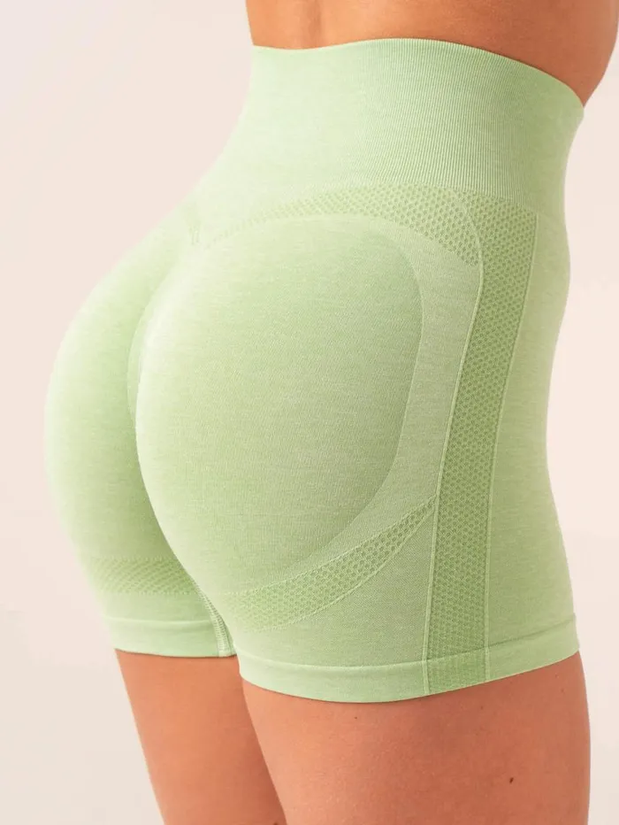 Gym Shorts Womens Ryderwear Evolve Seamless Shorts Pistachio Marl