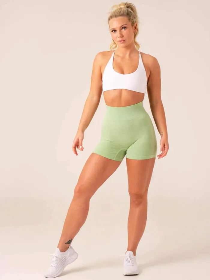 Gym Shorts Womens Ryderwear Evolve Seamless Shorts Pistachio Marl