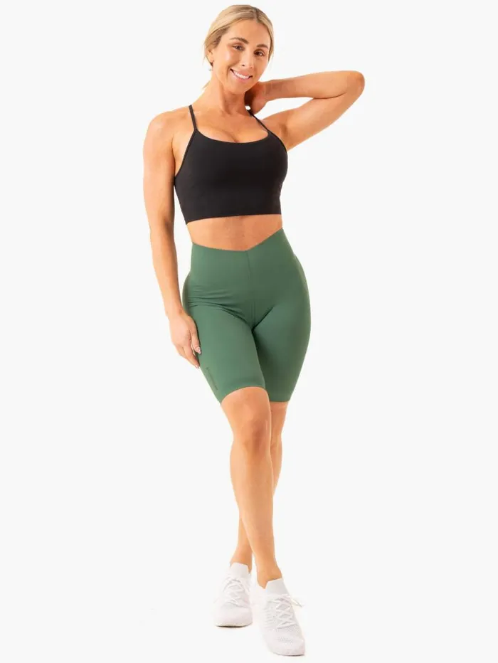 Gym Shorts Womens Ryderwear Extend Compression Bike Shorts Dark Green