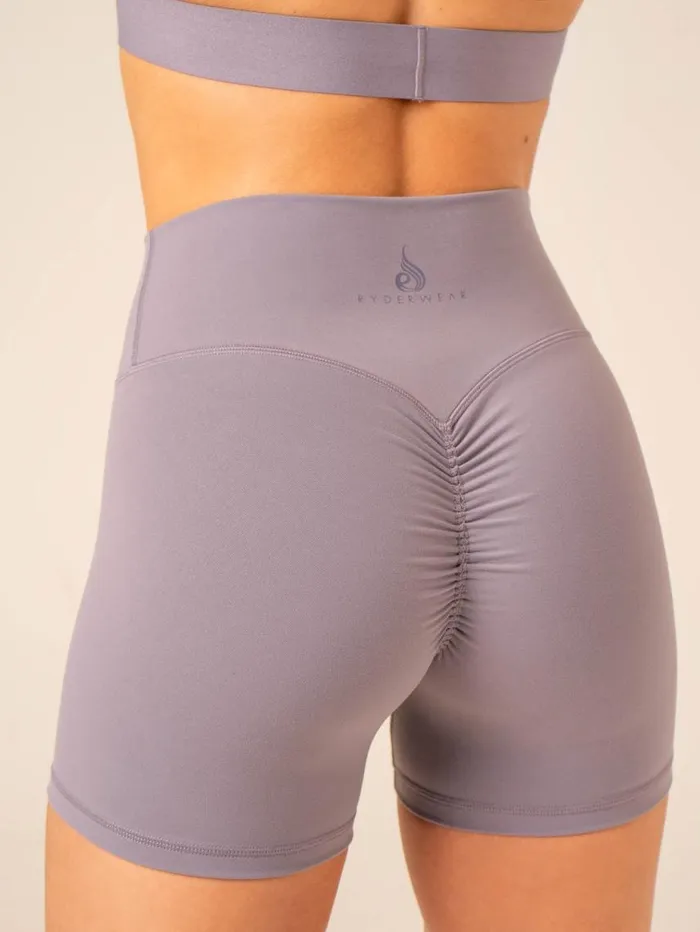 Gym Shorts Womens Ryderwear Extreme Scrunch Shorts Mauve