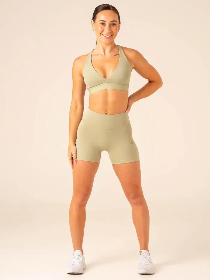 Gym Shorts Womens Ryderwear Extreme Scrunch Shorts Olive