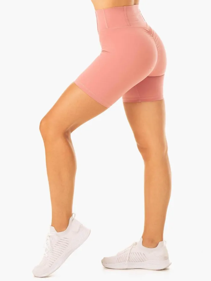 Gym Shorts Womens Ryderwear Form Scrunch Bum Shorts Dusty Pink