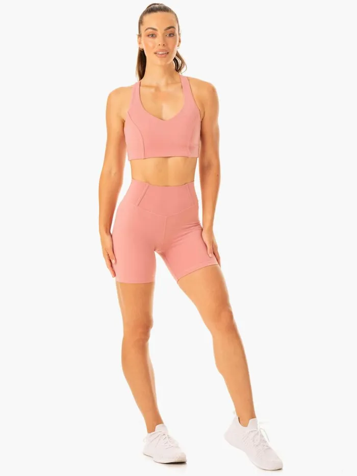 Gym Shorts Womens Ryderwear Form Scrunch Bum Shorts Dusty Pink