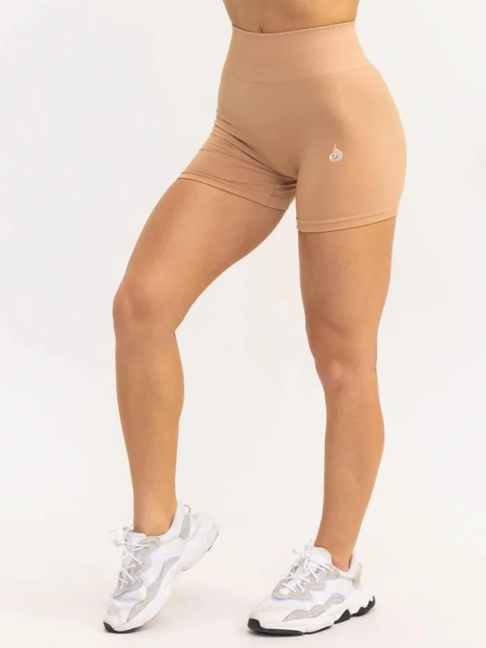 Gym Shorts Womens Ryderwear Lift 20 BBL Seamless Shorts Tan