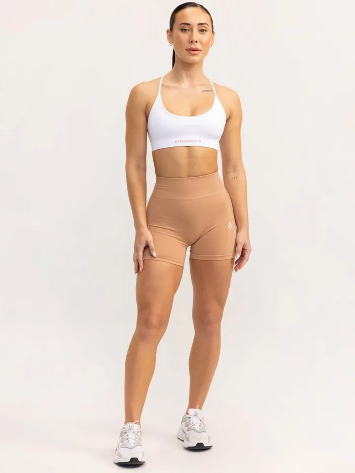 Gym Shorts Womens Ryderwear Lift 20 BBL Seamless Shorts Tan