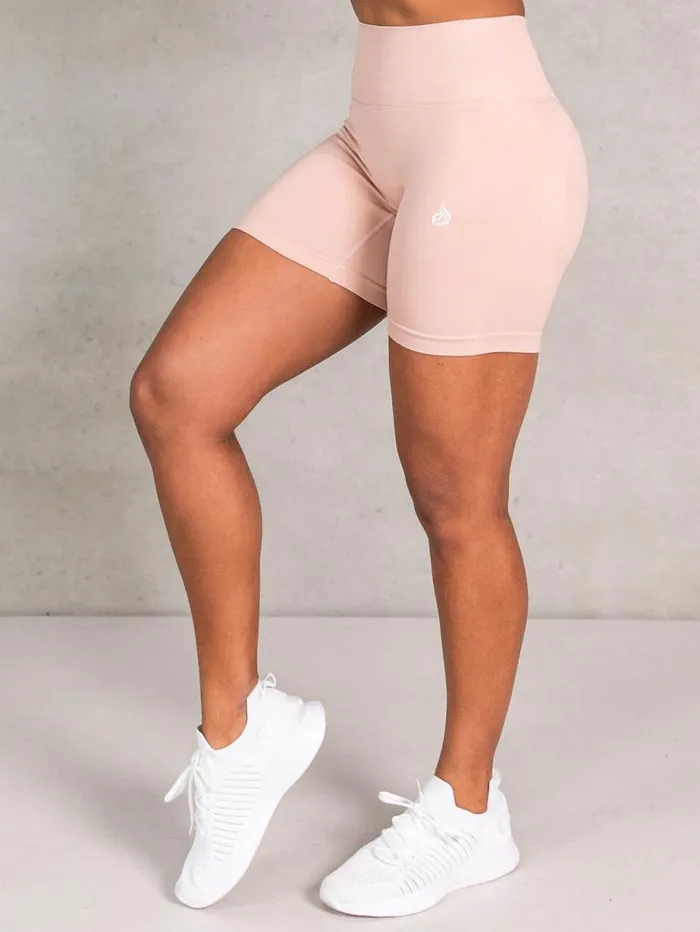 Gym Shorts Womens Ryderwear Lift BBL Scrunch Seamless Shorts Biscotti