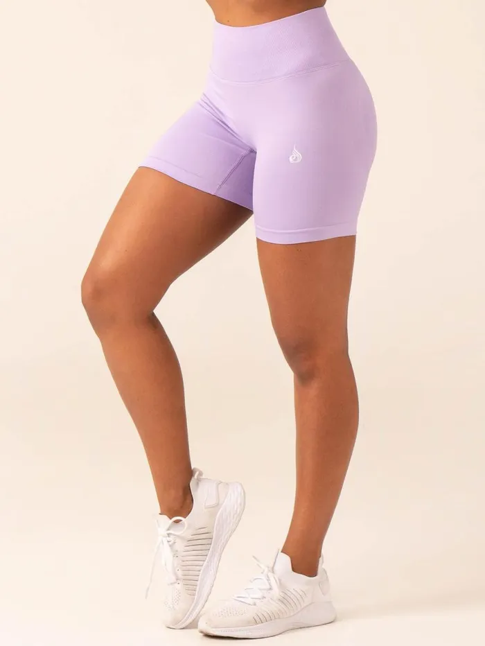 Gym Shorts Womens Ryderwear Lift BBL Scrunch Seamless Shorts Lavender