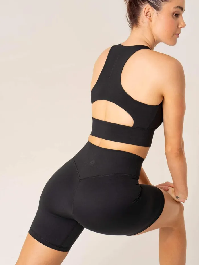 Gym Shorts Womens Ryderwear NKD Arch MidLength Shorts Black