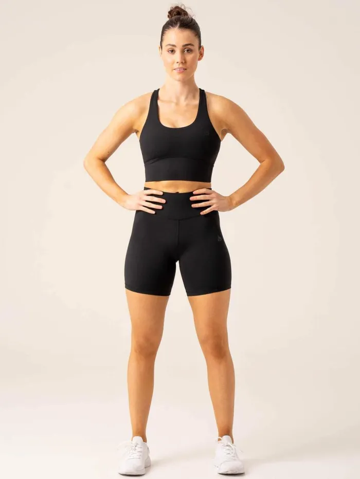 Gym Shorts Womens Ryderwear NKD Arch MidLength Shorts Black