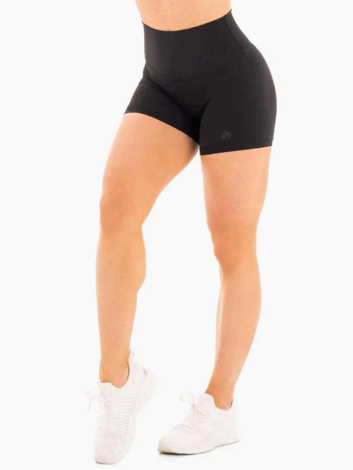 Gym Shorts Womens Ryderwear NKD High Waisted Shorts Black