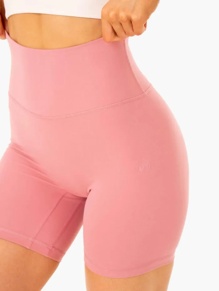 Gym Shorts Womens Ryderwear NKD Refine High Waisted Shorts Dusty Pink
