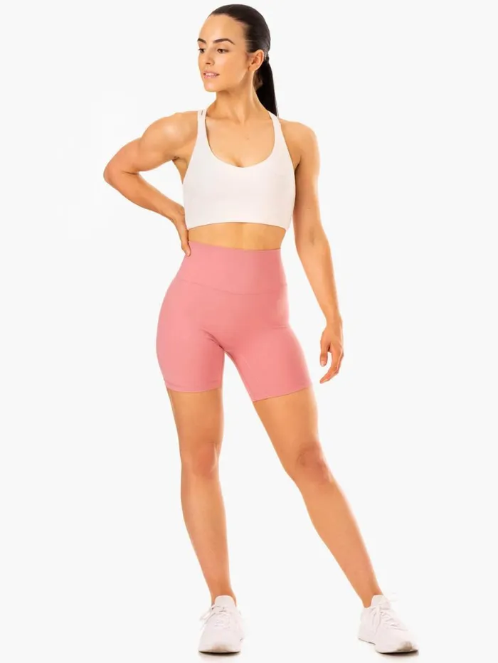 Gym Shorts Womens Ryderwear NKD Refine High Waisted Shorts Dusty Pink
