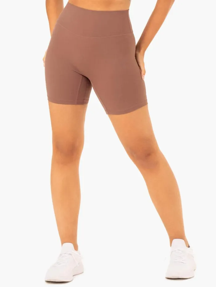 Gym Shorts Womens Ryderwear NKD Refine High Waisted Shorts Mocha