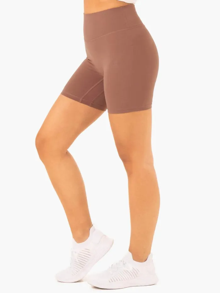 Gym Shorts Womens Ryderwear NKD Refine High Waisted Shorts Mocha