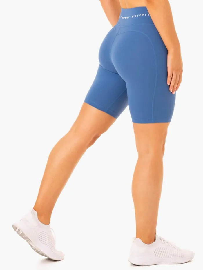 Gym Shorts Womens Ryderwear Reflex High Waisted Bike Shorts Blue