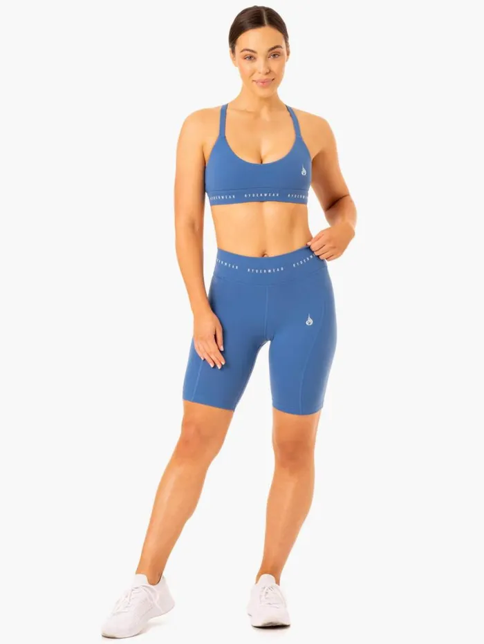 Gym Shorts Womens Ryderwear Reflex High Waisted Bike Shorts Blue