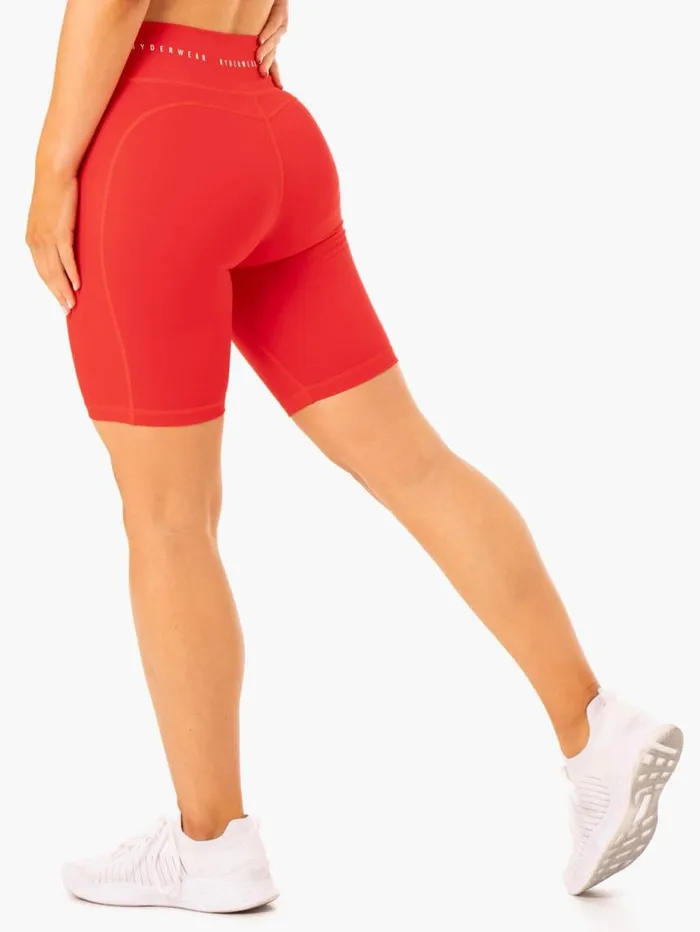 Gym Shorts Womens Ryderwear Reflex High Waisted Bike Shorts Red