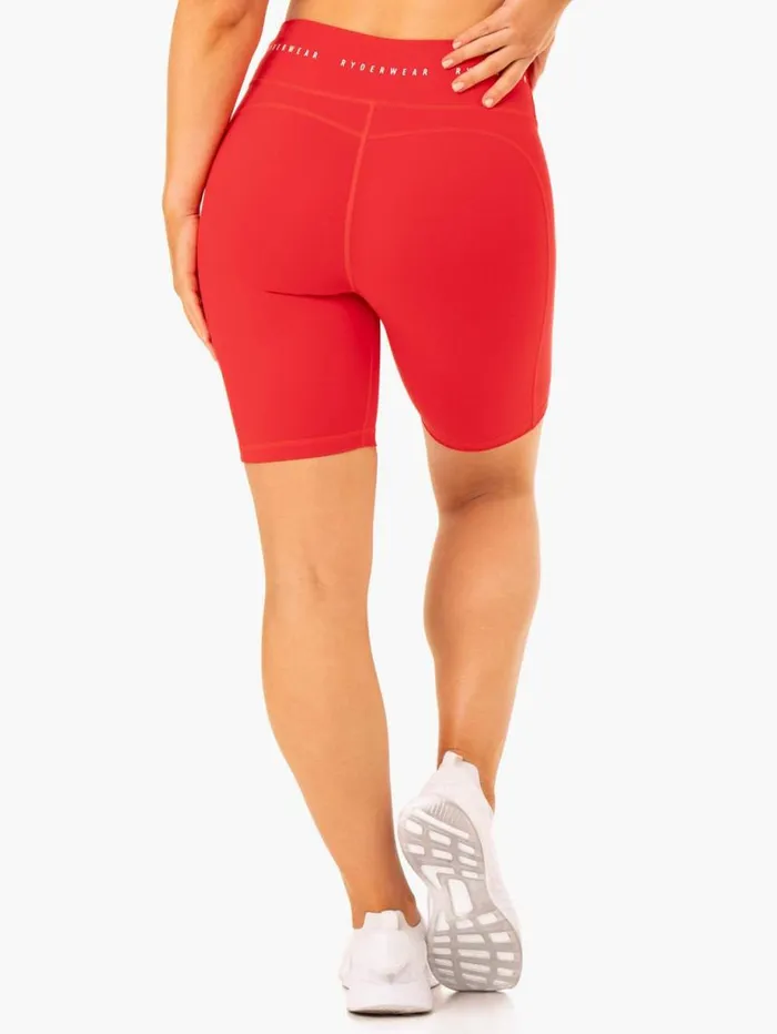 Gym Shorts Womens Ryderwear Reflex High Waisted Bike Shorts Red