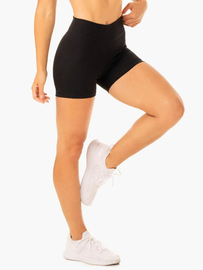 Gym Shorts Womens Ryderwear Revival Scrunch Bum Shorts Black