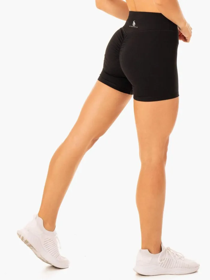 Gym Shorts Womens Ryderwear Revival Scrunch Bum Shorts Black
