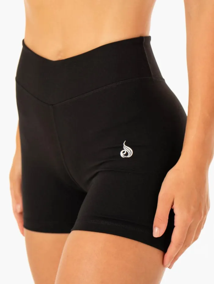 Gym Shorts Womens Ryderwear Revival Scrunch Bum Shorts Black