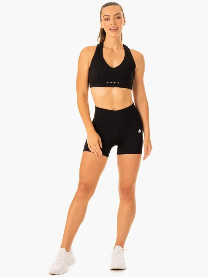 Gym Shorts Womens Ryderwear Revival Scrunch Bum Shorts Black