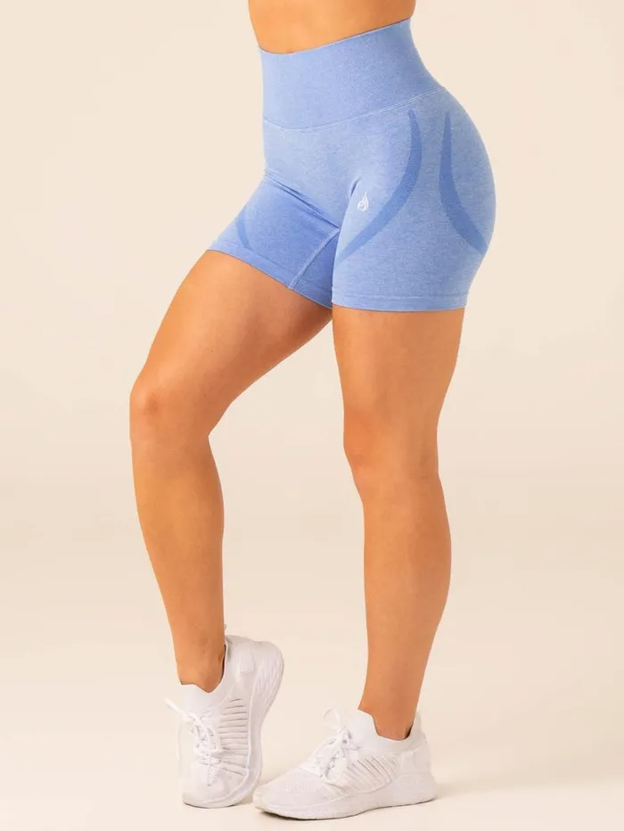 Gym Shorts Womens Ryderwear Sculpt Seamless Shorts Blue Marl