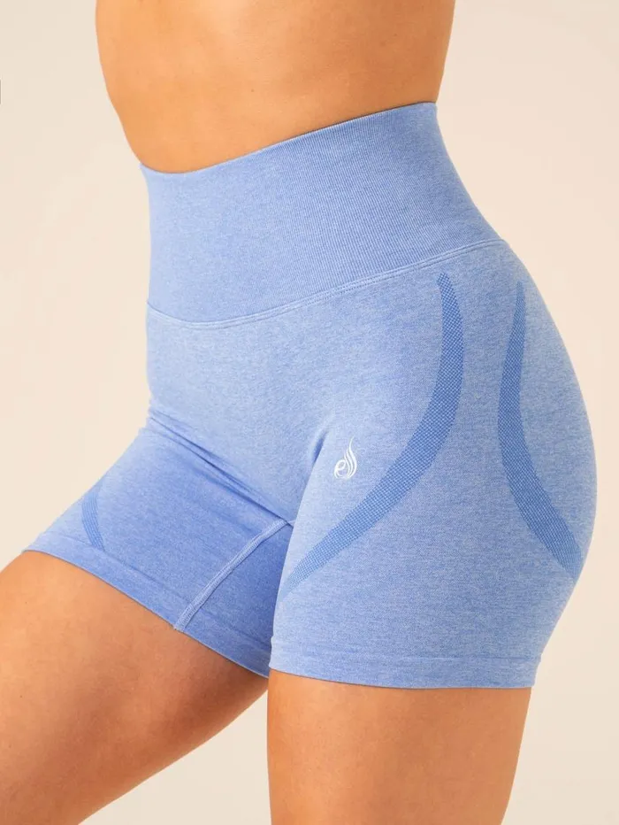 Gym Shorts Womens Ryderwear Sculpt Seamless Shorts Blue Marl