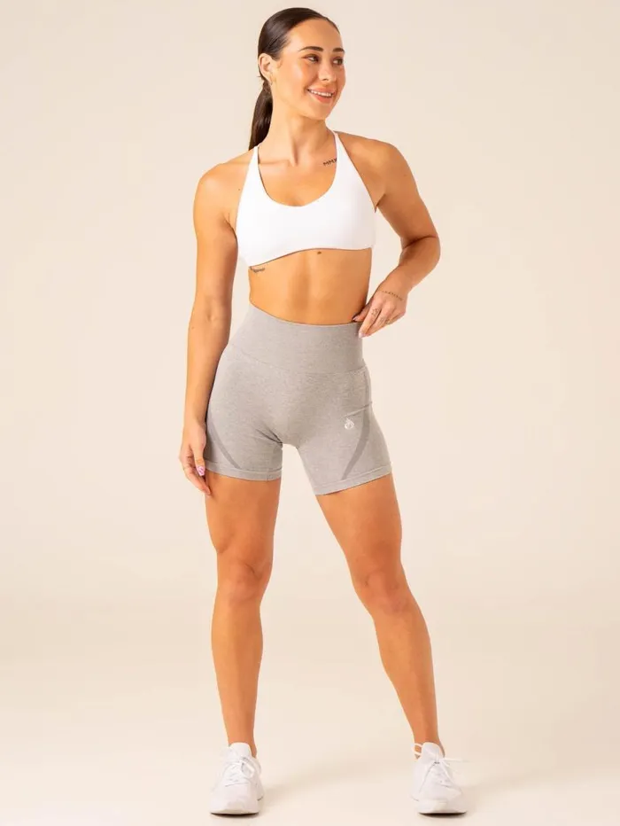 Gym Shorts Womens Ryderwear Sculpt Seamless Shorts Light Grey Marl