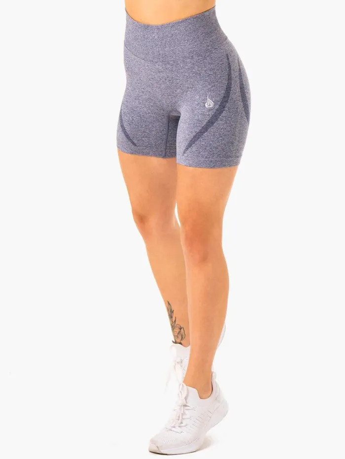Gym Shorts Womens Ryderwear Sculpt Seamless Shorts Navy Marl