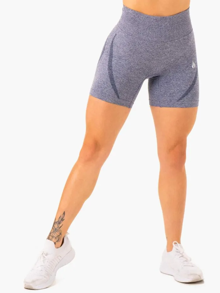 Gym Shorts Womens Ryderwear Sculpt Seamless Shorts Navy Marl