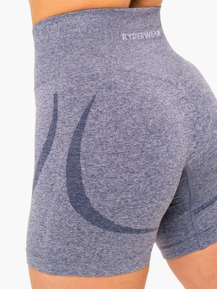 Gym Shorts Womens Ryderwear Sculpt Seamless Shorts Navy Marl