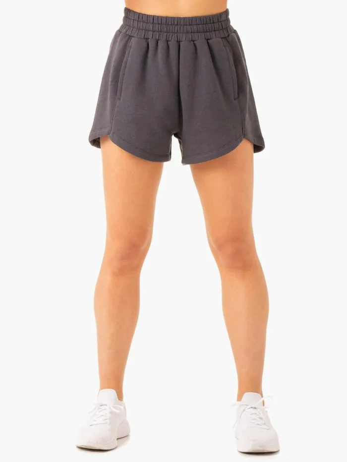 Gym Shorts Womens Ryderwear Sideline Track Shorts Charcoal