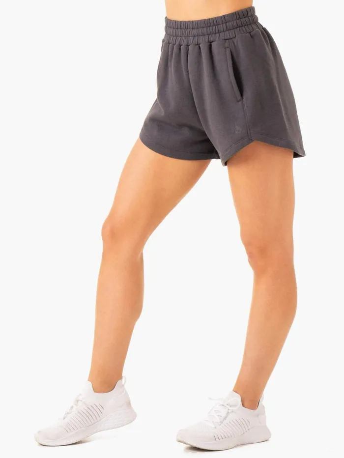 Gym Shorts Womens Ryderwear Sideline Track Shorts Charcoal