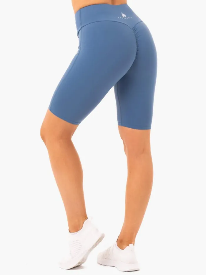 Gym Shorts Womens Ryderwear Staples Bike Shorts Steel Blue