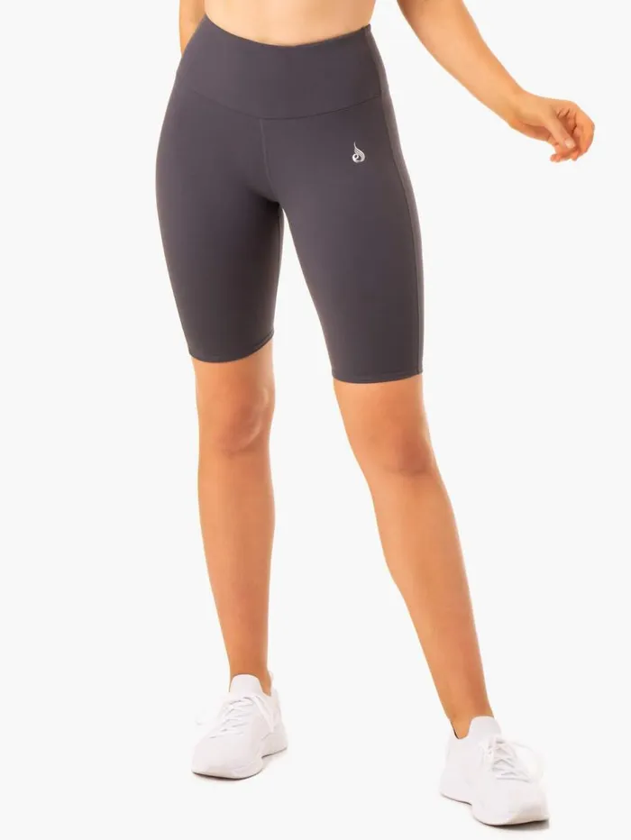 Gym Shorts Womens Ryderwear Staples Scrunch Bum Bike Shorts Charcoal