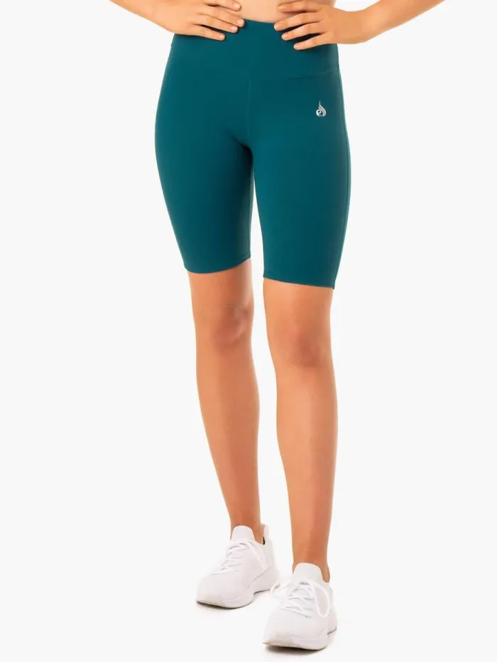 Gym Shorts Womens Ryderwear Staples Scrunch Bum Bike Shorts Emerald