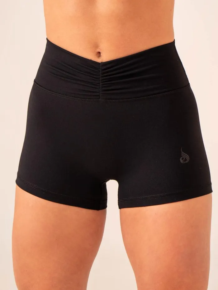 Gym Shorts Womens Ryderwear Tempo Booty Shorts Black