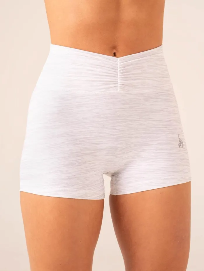 Gym Shorts Womens Ryderwear Tempo Booty Shorts Snow Grey Marl