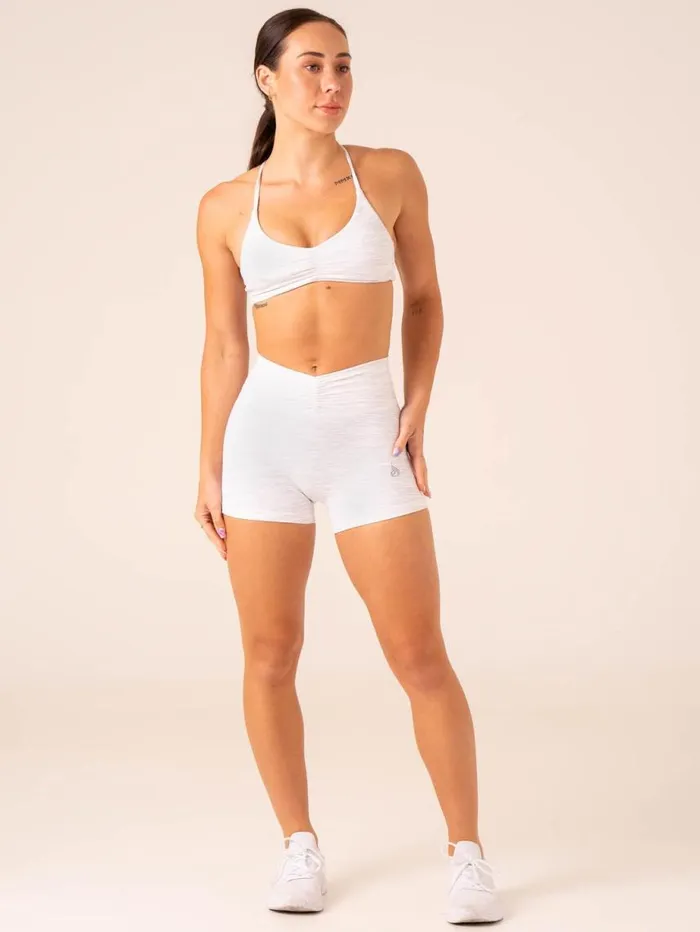 Gym Shorts Womens Ryderwear Tempo Booty Shorts Snow Grey Marl