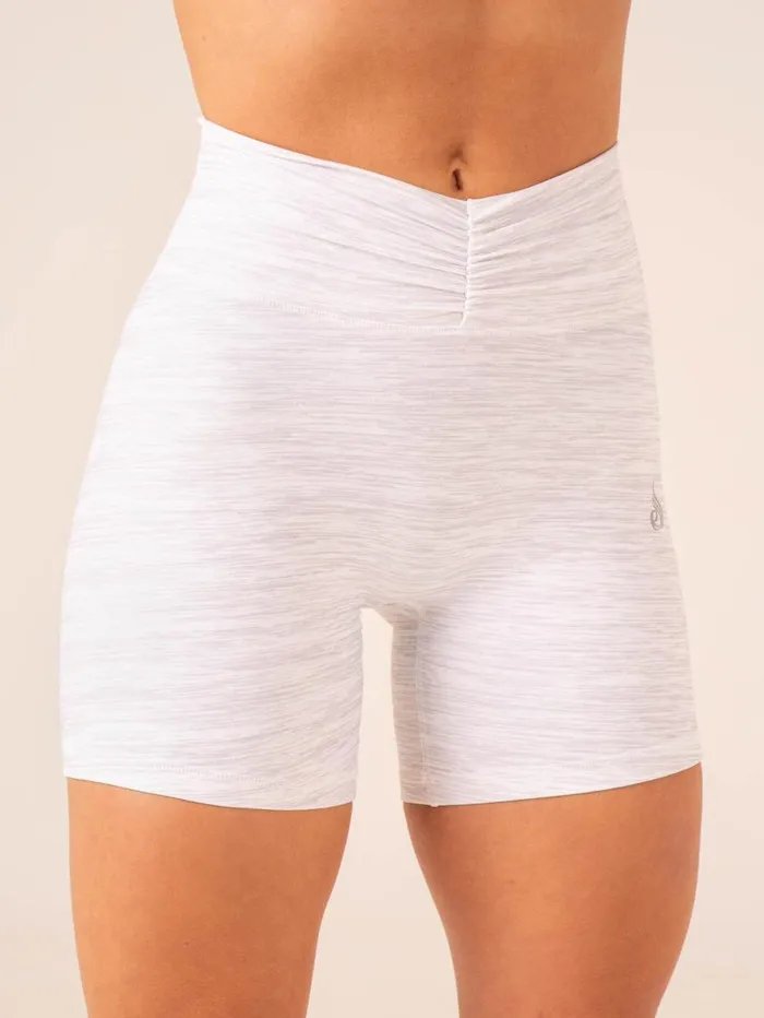 Gym Shorts Womens Ryderwear Tempo Shorts Snow Grey Marl