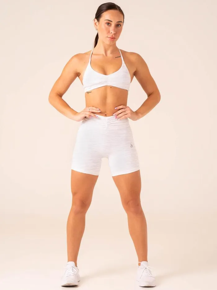 Gym Shorts Womens Ryderwear Tempo Shorts Snow Grey Marl