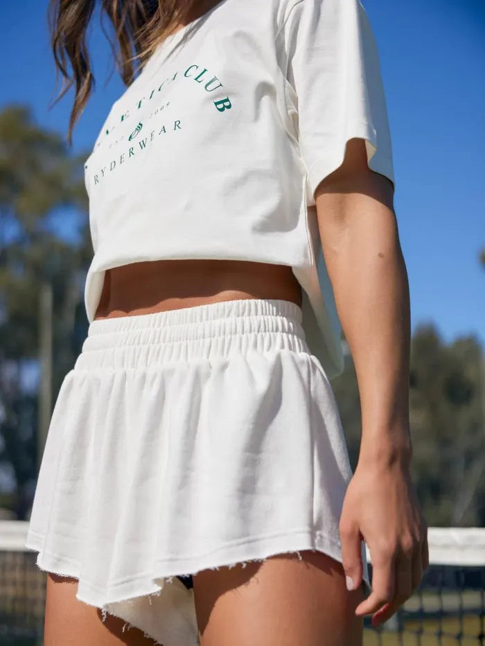 Gym Shorts Womens Ryderwear Tempo Track Short Off White