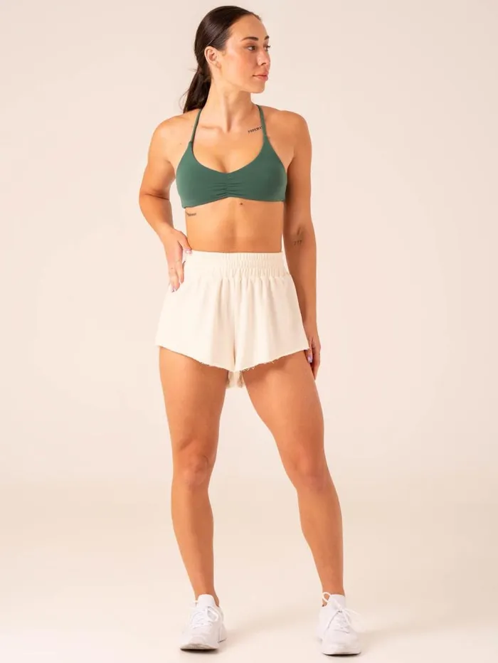 Gym Shorts Womens Ryderwear Tempo Track Short Off White