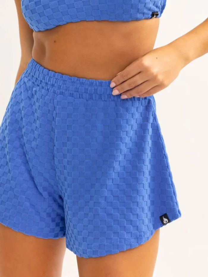 Gym Shorts Womens Ryderwear Terry Towelling Shorts Cobalt Blue