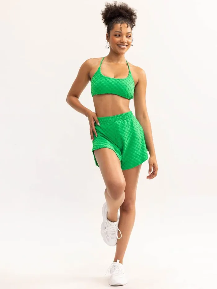 Gym Shorts Womens Ryderwear Terry Towelling Shorts Green