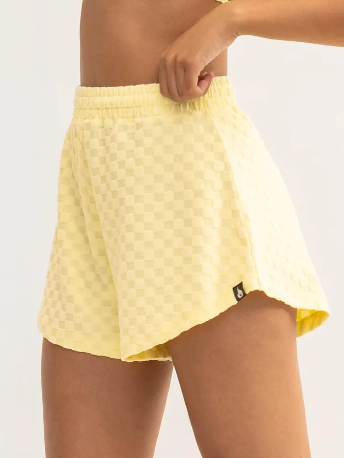 Gym Shorts Womens Ryderwear Terry Towelling Shorts Lemon