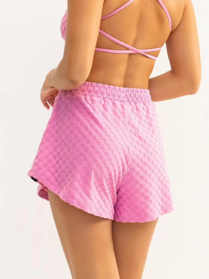 Gym Shorts Womens Ryderwear Terry Towelling Shorts Musk Pink