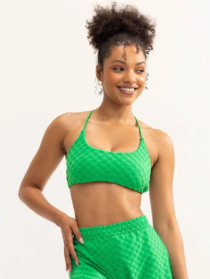 Gym Shorts Womens Ryderwear Terry Towelling Sports Crop Green