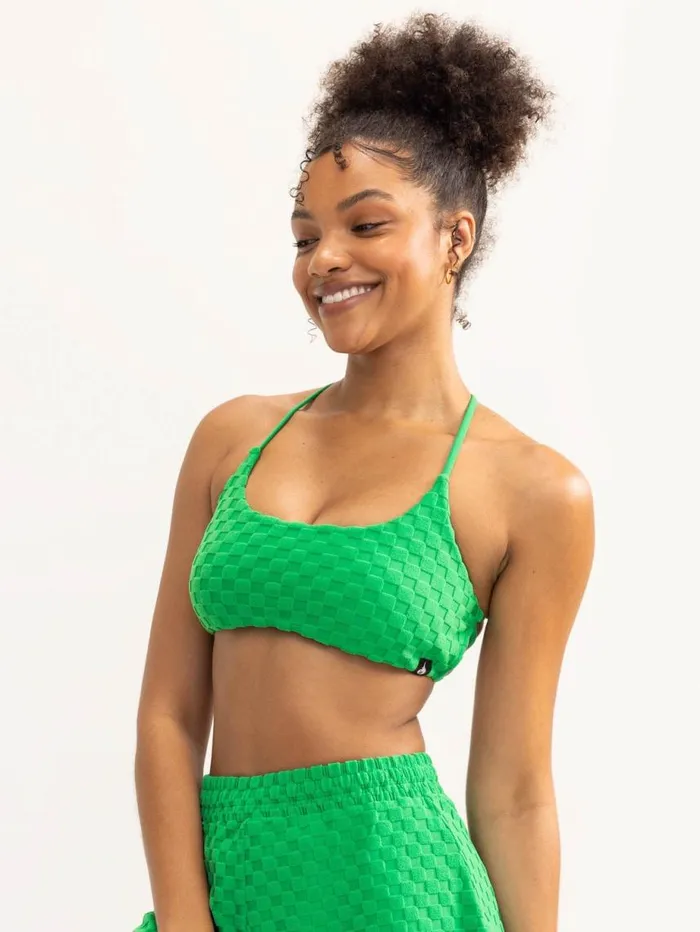 Gym Shorts Womens Ryderwear Terry Towelling Sports Crop Green